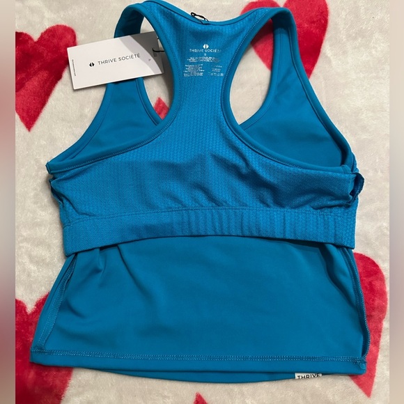 NWT THRIVE SOCIETE Dynamic Racerback Bra Tank in Surf - Picture 7 of 10